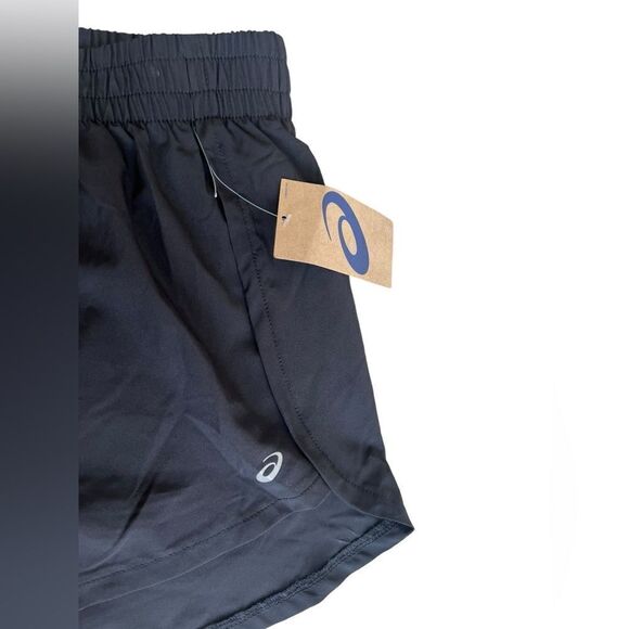 NWT ASICS WOMENS RUNNING SHORTS BLACK BUILT IN LINER WOMENS SIZE XL - Picture 6 of 10